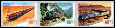 Trains self-adhesive coil stamps