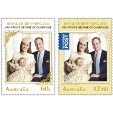 Australia: Royal Baby Christening Set of Gummed Stamps
