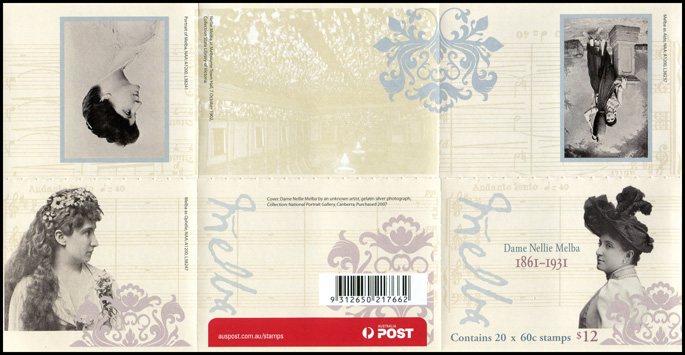 Dame Nellie Melba booklet (philatelic barcode)