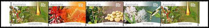 Farming Australia: Native Plants strip of five from sheet